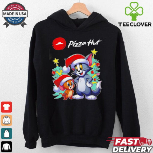 Tom and Jerry Santa hat Pizza Hut Merry Christmas shirt
