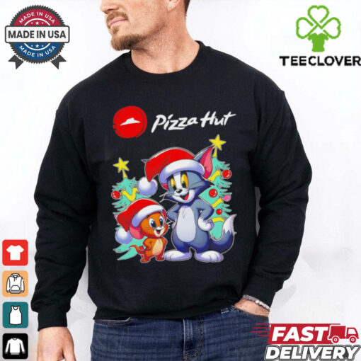 Tom and Jerry Santa hat Pizza Hut Merry Christmas shirt