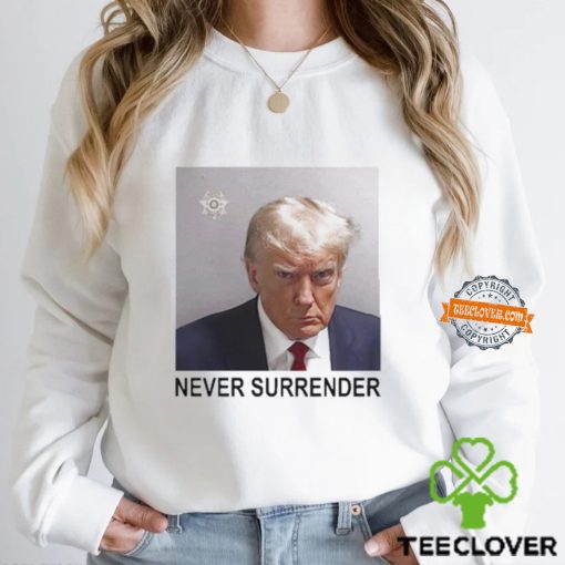 Tommy Robinson And Trump Mugshot Never Surrender Shirt