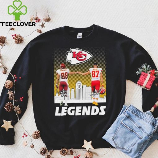 Tony Gonzalez And Patrick Travis Kelce Legends Kansas City Chiefs Signatures Shirt