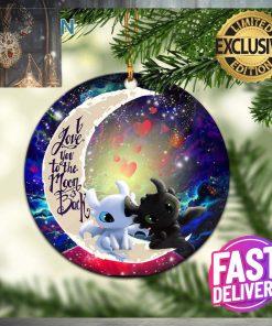 Toothless Light Fury Night Fury Love You To The Moon And Back Personalized 2023 Holiday Merry Christmas Decorations Ornament