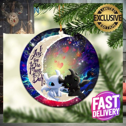 Toothless Light Fury Night Fury Love You To The Moon And Back Personalized 2023 Holiday Merry Christmas Decorations Ornament