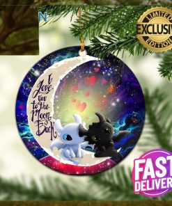 Toothless Light Fury Night Fury Love You To The Moon And Back Personalized 2023 Holiday Merry Christmas Decorations Ornament