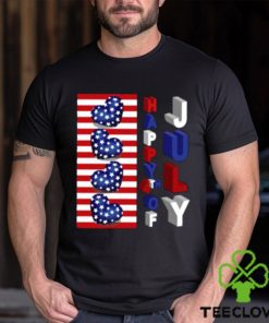 Top 4th Of July 3D Art Happy 4th Of July American Flag Hearts T Shirt