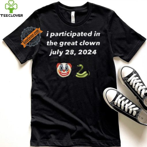 Top Clown And Snake Emoji I Participated In The Great Clown July 28 2024 Shirt