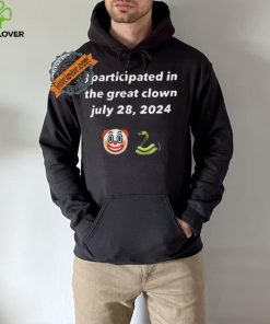 Top Clown And Snake Emoji I Participated In The Great Clown July 28 2024 Shirt