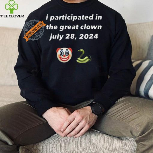 Top Clown And Snake Emoji I Participated In The Great Clown July 28 2024 Shirt