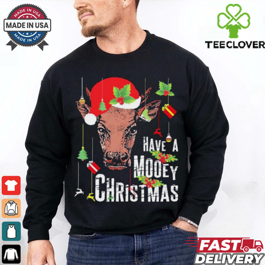 Top Cow Have A Mooey Christmas T shirt Top Cow Have A Mooey Christmas T shirt