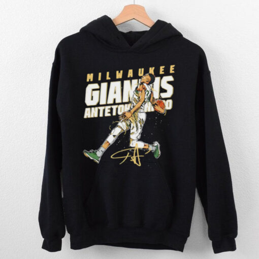 Top Giannis Antetokounmpo Milwaukee Bucks Basketball slam dunk signature hoodie, sweater, longsleeve, shirt v-neck, t-shirt