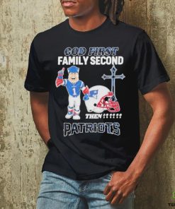 Top God First Family Second Then New England Patriots Shirt