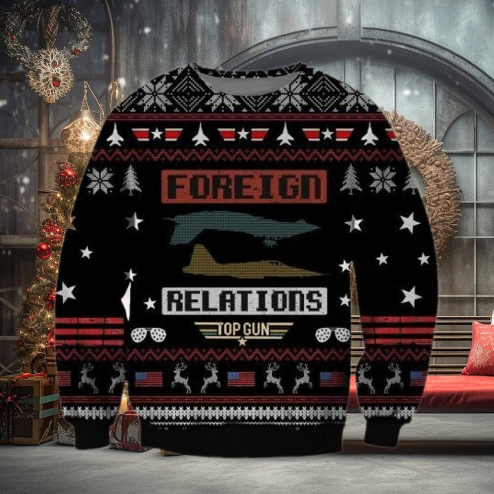 Top Gun Foreign Relations Ugly Christmas Sweater Top Gun Foreign Relations Ugly Christmas Sweater