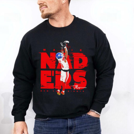 Top Malik Nabers New York Giants football signature hoodie, sweater, longsleeve, shirt v-neck, t-shirt