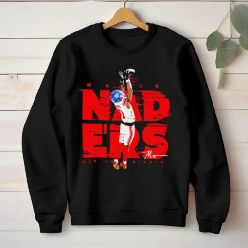 Top Malik Nabers New York Giants football signature hoodie, sweater, longsleeve, shirt v-neck, t-shirt