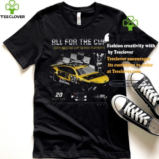 Top Men’s Christopher Bell Joe Gibbs Racing Team Collection Black 2024 NASCAR Cup Series Playoffs DeWalt T Shirt