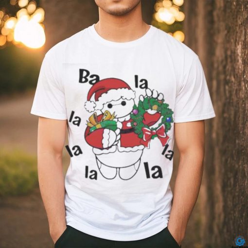 Top Santa Baymax La La La Christmas Wreath T Shirt