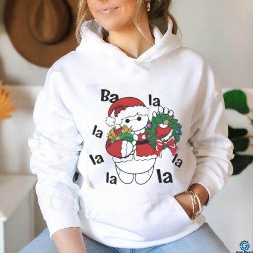 Top Santa Baymax La La La Christmas Wreath T Shirt