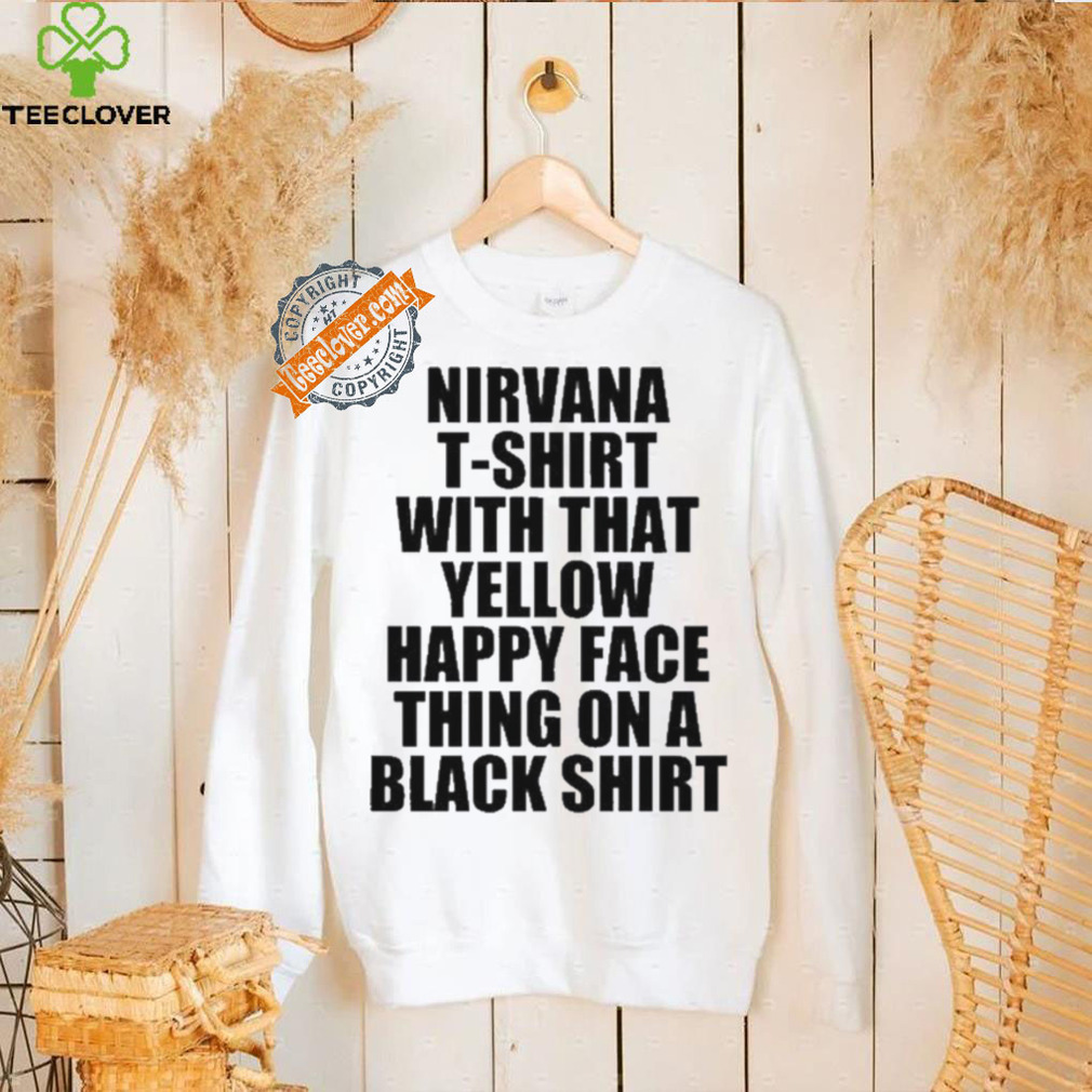 Top Teenhearts Nirvana T Shirt With That Yellow Happy Face Thing On A Black Shirt Top Teenhearts Nirvana T Shirt With That Yellow Happy Face Thing On A Black Shirt
