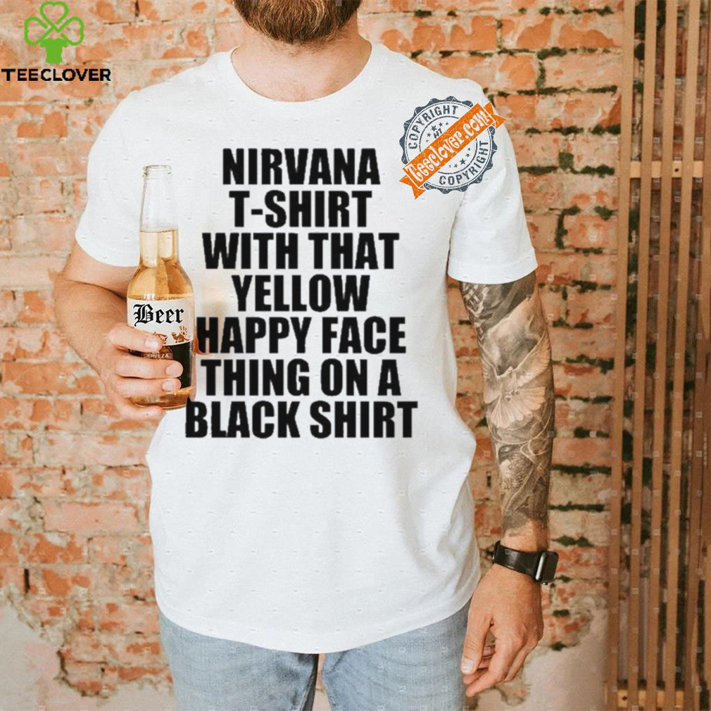 Top Teenhearts Nirvana T Shirt With That Yellow Happy Face Thing On A Black Shirt Top Teenhearts Nirvana T Shirt With That Yellow Happy Face Thing On A Black Shirt