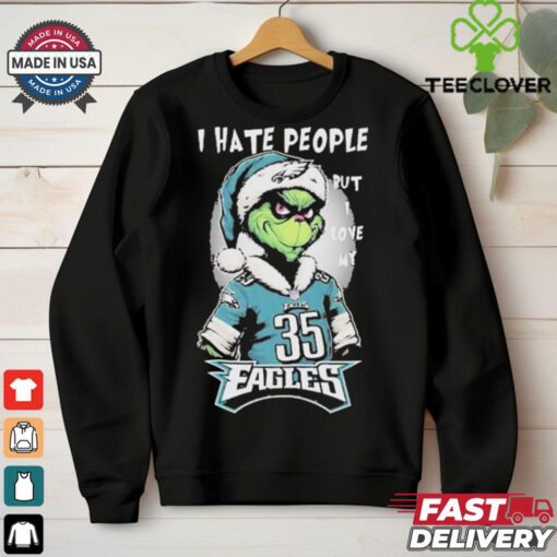 Top The Grinch I Hate People But I Love At Philadelphia Eagles Christmas 2024 T hoodie, sweater, longsleeve, shirt v-neck, t-shirt