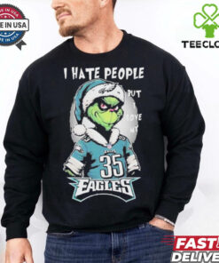 Top The Grinch I Hate People But I Love At Philadelphia Eagles Christmas 2024 T hoodie, sweater, longsleeve, shirt v-neck, t-shirt