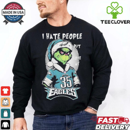 Top The Grinch I Hate People But I Love At Philadelphia Eagles Christmas 2024 T hoodie, sweater, longsleeve, shirt v-neck, t-shirt