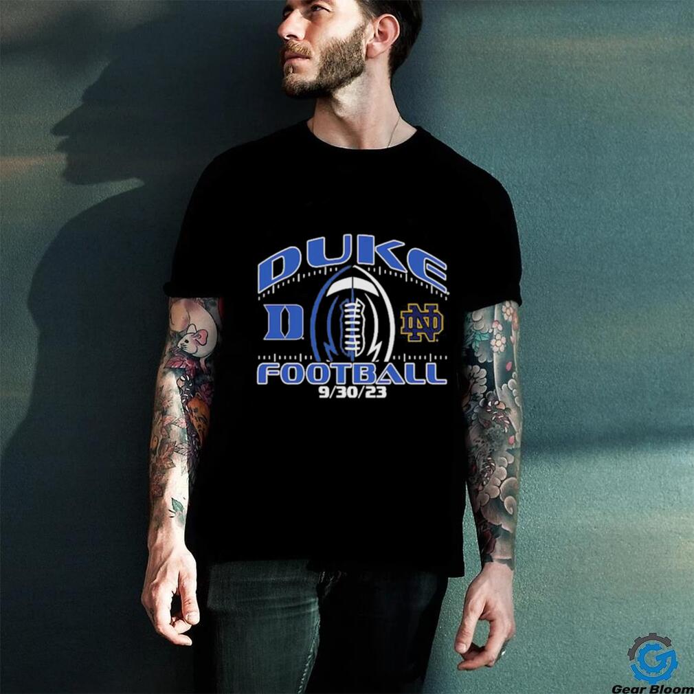 Top duke Blue Devils vs. Notre Dame Fighting Irish Blue 84 Unisex 2023 Football Matchup T Shirt Top duke Blue Devils vs. Notre Dame Fighting Irish Blue 84 Unisex 2023 Football Matchup T Shirt