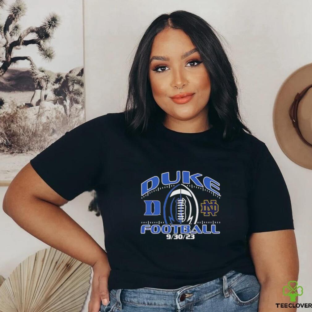 Top duke Blue Devils vs. Notre Dame Fighting Irish Blue 84 Unisex 2023 Football Matchup T Shirt Top duke Blue Devils vs. Notre Dame Fighting Irish Blue 84 Unisex 2023 Football Matchup T Shirt