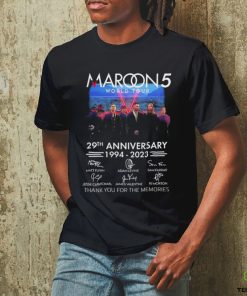 Top maroon 5 29th Anniversary 1994 2023 Thank You For The Memories Signatures Shirt