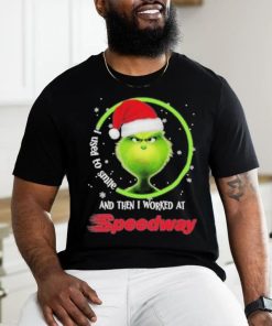Top santa Grinch I used to smile and the I worked at Speedway 2023 christmas shirt 2 Top santa Grinch I used to smile and the I worked at Speedway 2023 christmas shirt