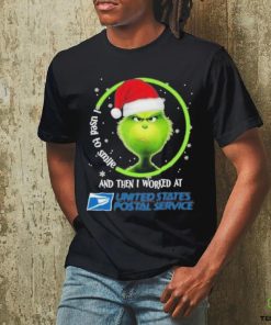 Top santa Grinch I used to smile and the I worked at USPS 2023 christmas shirt