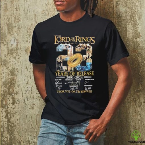 Top the Lord of the Rings The return of the king 23 years of release 2021 2024 thank You for the memories signatures hoodie, sweater, longsleeve, shirt v-neck, t-shirt