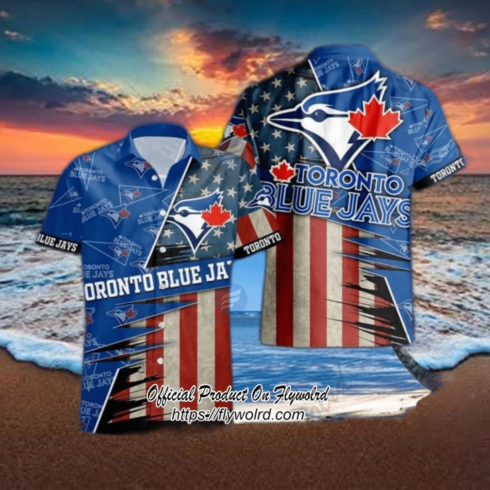 Toronto Blue Jays American Flag Logo Vacation Gift For Men And Women Gift  MLB hawaiian shirt - Limotees