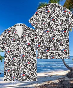 Toronto Blue Jays Black And White Hibiscus Leaf White Background 3D Hawaiian Shirt Gift For Fans
