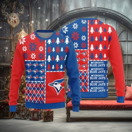 Toronto Blue Jays Christmas Pine Trees Pattern New Style Knitted Sweater