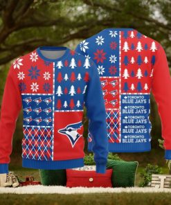 Toronto Blue Jays Christmas Pine Trees Pattern New Style Knitted Sweater