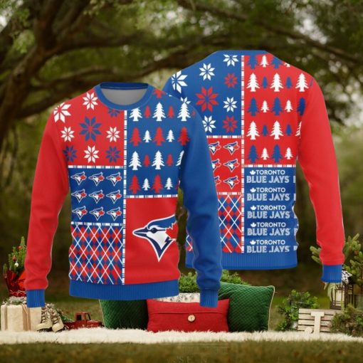 Toronto Blue Jays Christmas Pine Trees Pattern New Style Knitted Sweater