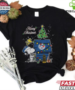 Toronto Blue Jays Merry Christmas With Snoopy Baby T Shirt