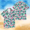Atlanta Braves Tiny Red Hibiscus Green Leaf White Cube Background 3D Hawaiian Shirt Gift For Fans