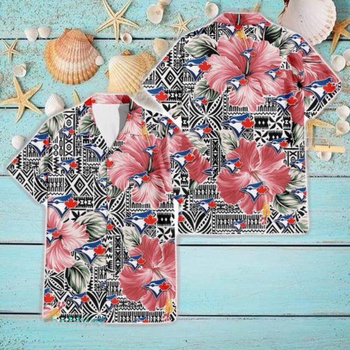 Toronto Blue Jays Pink Hibiscus Vintage Pattern 3D Hawaiian Shirt Best Summer Gift