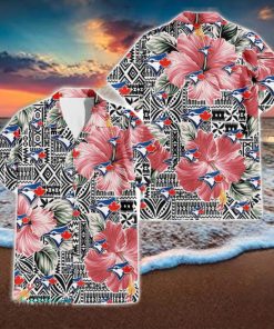 Toronto Blue Jays Pink Hibiscus Vintage Pattern 3D Hawaiian Shirt Best Summer Gift