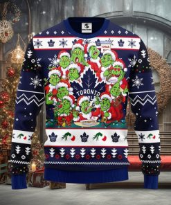 Toronto Maple Leafs 12 Grinch Xmas Day Ugly Christmas Sweater For Sport Fans Christmas Gift