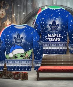 Toronto Maple Leafs Christmas Baby Yoda Sweater Best For Fans Gift Christmas Holidays