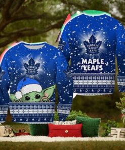 Toronto Maple Leafs Christmas Baby Yoda Sweater Best For Fans Gift Christmas Holidays