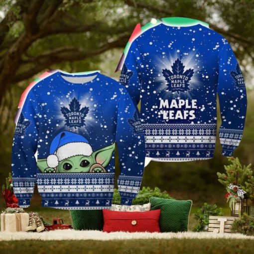 Toronto Maple Leafs Christmas Baby Yoda Sweater Best For Fans Gift Christmas Holidays