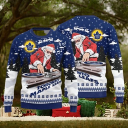 Toronto Maple Leafs Christmas Funny DJ Santa New Style Knitted Sweater