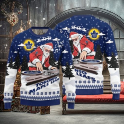 Toronto Maple Leafs Christmas Funny DJ Santa New Style Knitted Sweater