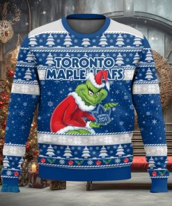 Toronto Maple Leafs Grinch AOP Ugly Christmas Sweater Christmas Gift For Men And Women