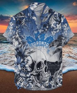 Toronto Maple Leafs NHL Hawaiian Shirt Tropical Skull Design For Men Women