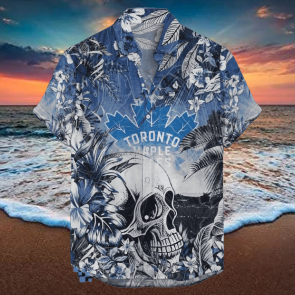Toronto Maple Leafs NHL Hawaiian Shirt Tropical Skull Design For Men Women Toronto Maple Leafs NHL Hawaiian Shirt Tropical Skull Design For Men Women