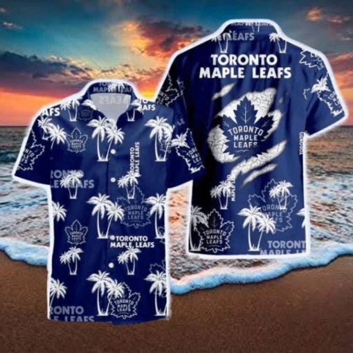 Toronto Maple Leafs Palm Tree Pattern Hawaiian Shirt For Men And Women Gift Beach Holiday